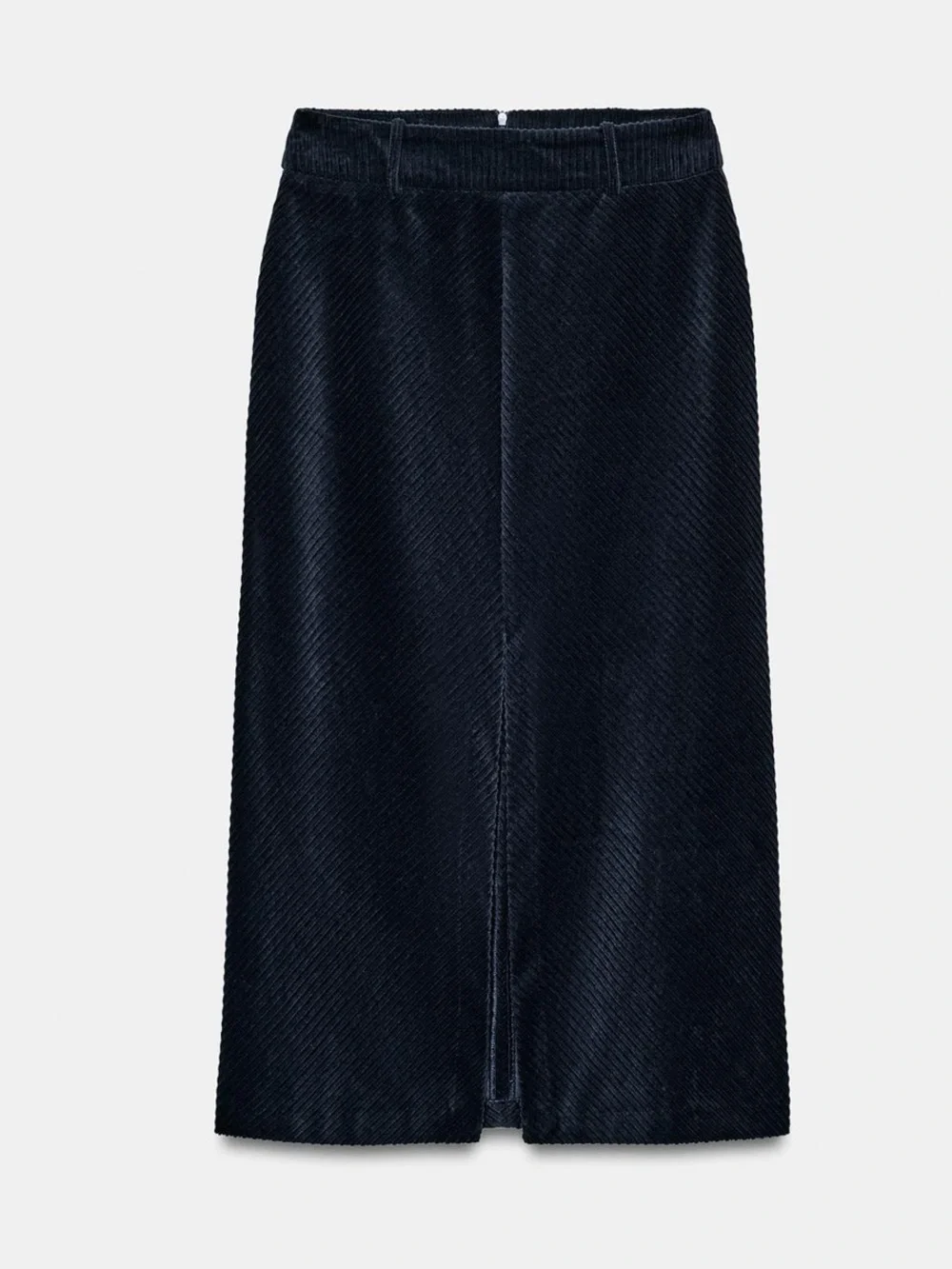 ZARA STRAIGHT CORDUROY MIDI SKIRT